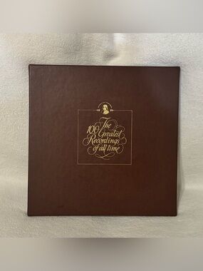 Vintage The 100 Greatest Recordings of All Time Brown Collector Box